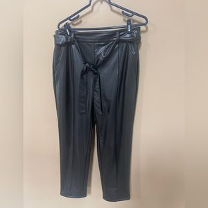 LOFT outlet high rise straight left faux leather pants